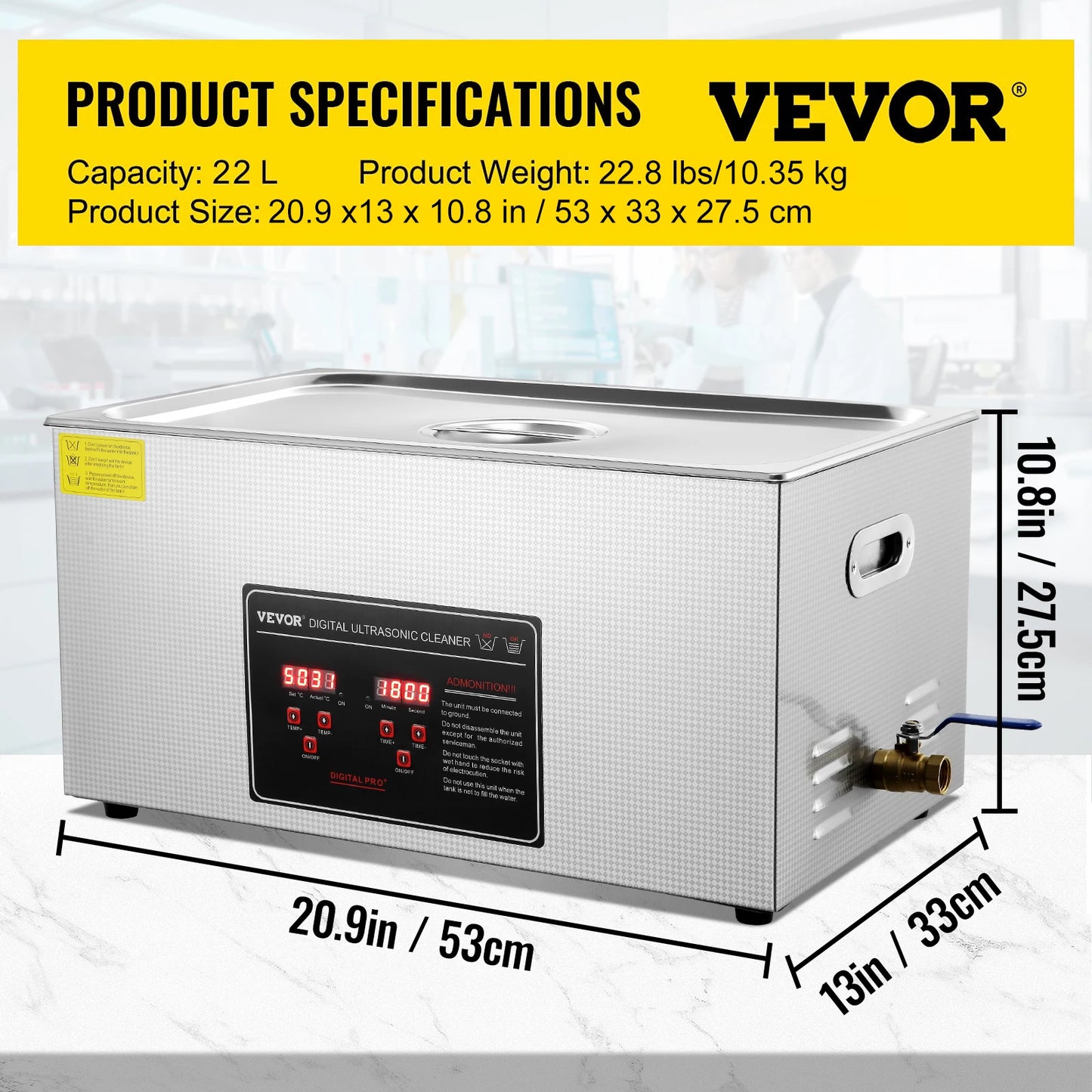 VEVOR Ultrasonic Cleaner Heated Stainless Steel Cleaning Machine – 2L To 30L Deep Cleaning System