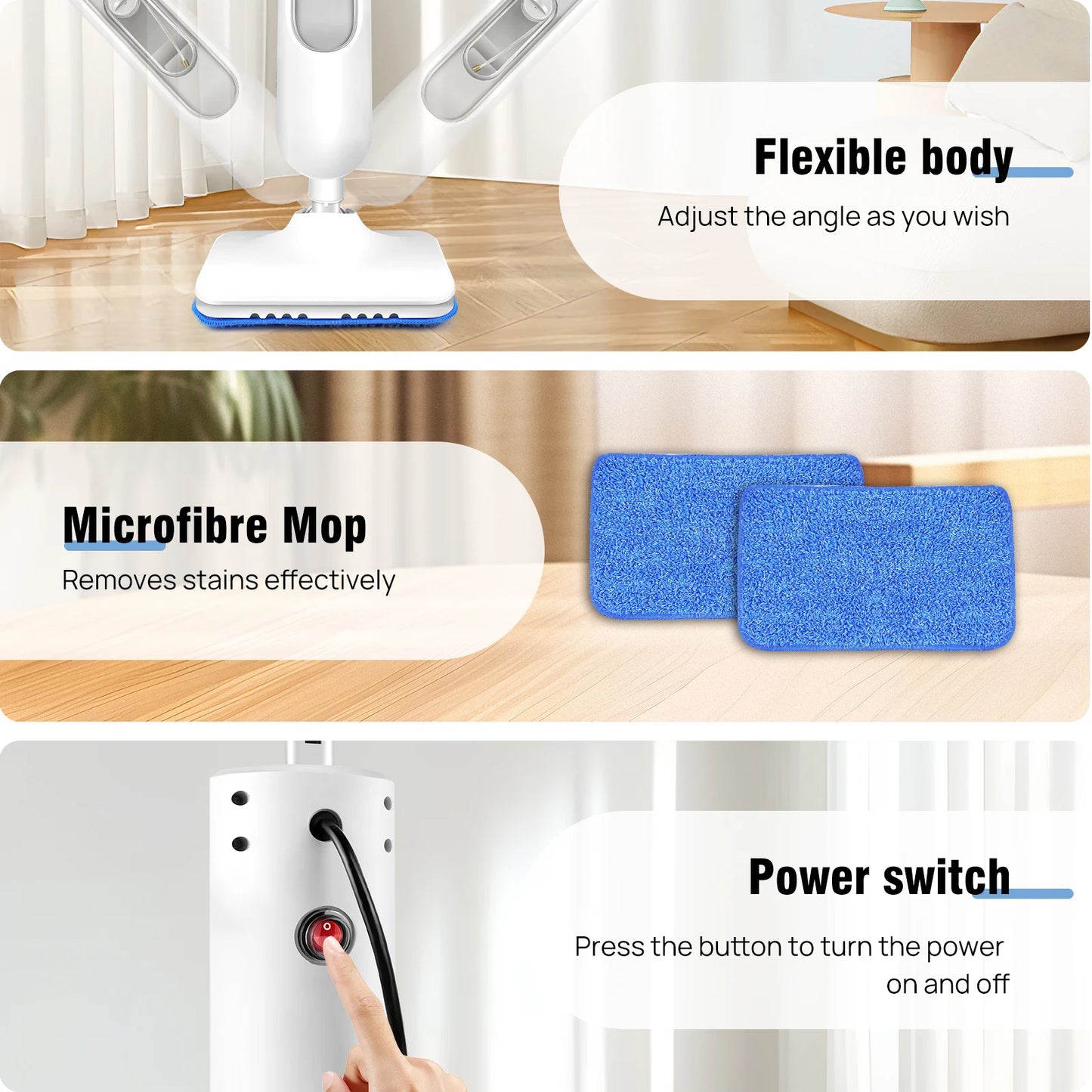 12-in-1 Electric Steam Mop for Deep Cleaning
