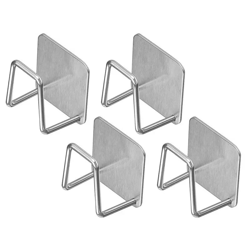 Stainless Steel Wall Mounted Kitchen Storage Rack – Non-Perforated Pot Lid Holder & Cutting Board Organizer for Cabinet Door & Countertop Storage