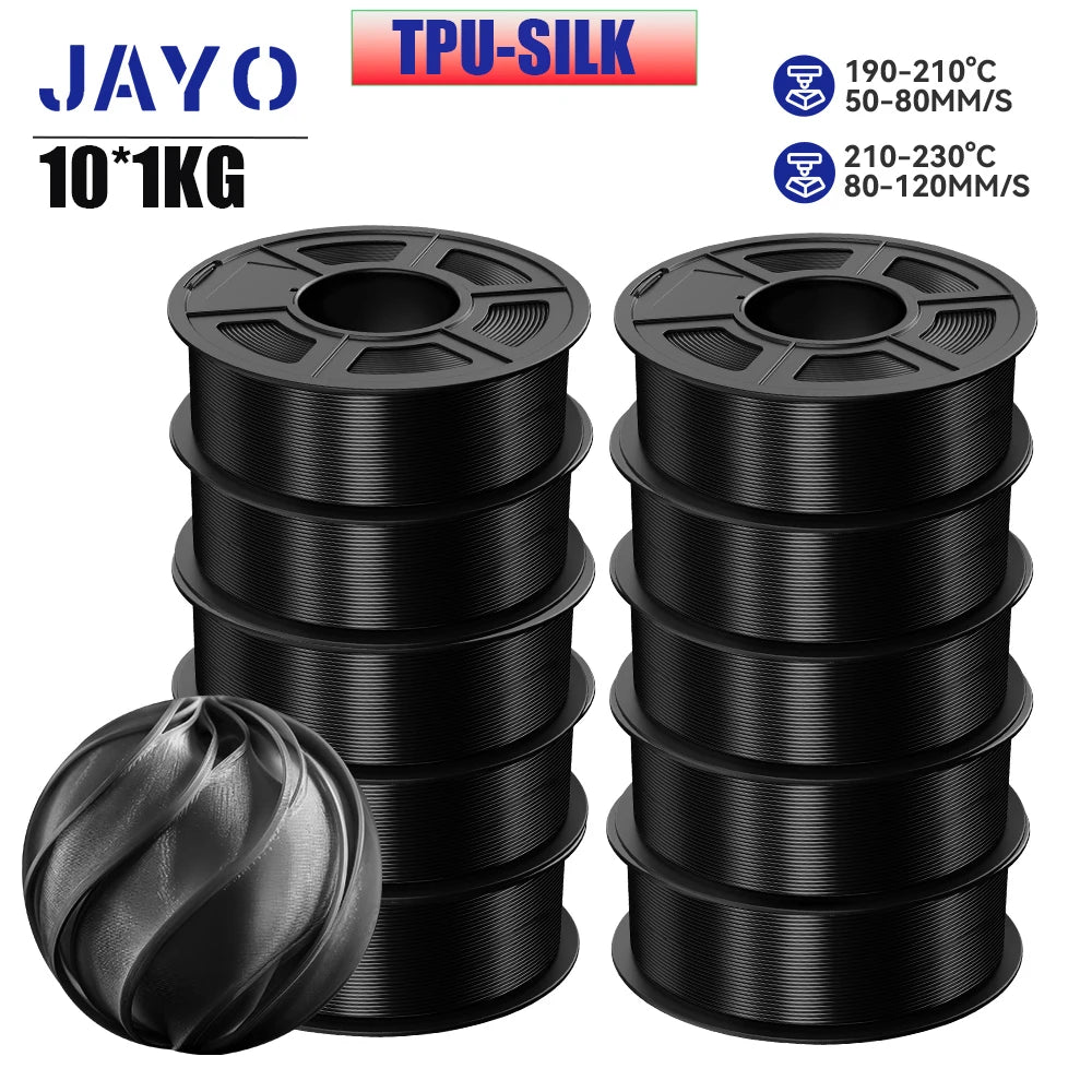 10 Rolls Black Smooth 3D Printer Filament