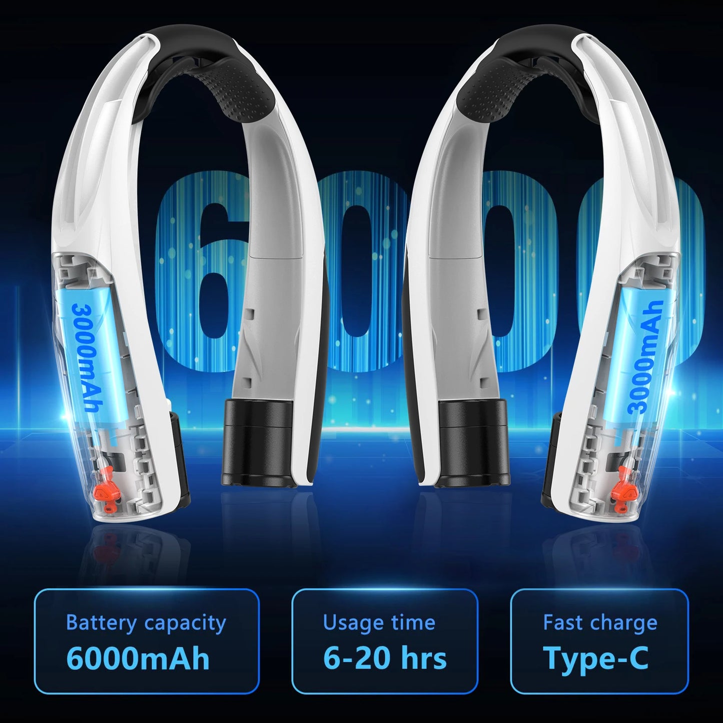 Portable Neck Fan Six Speeds Long-Lasting