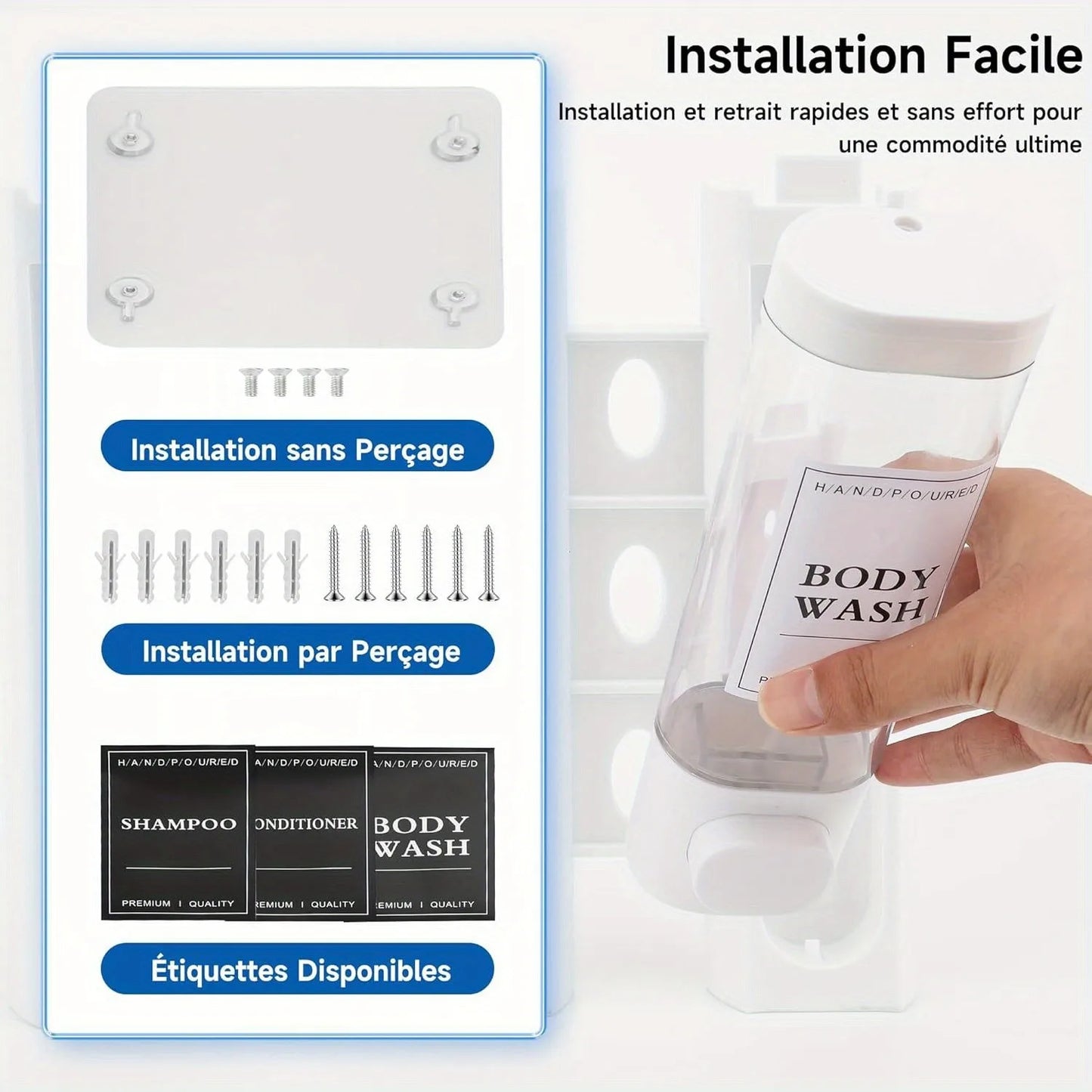 Wall Mounted 3-in-1 Bathroom Soap Dispenser
