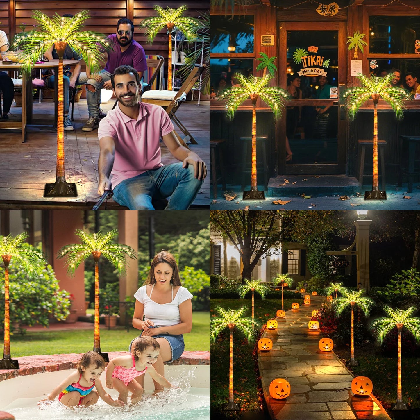 Solar LED Palm Tree Light for Outdoors