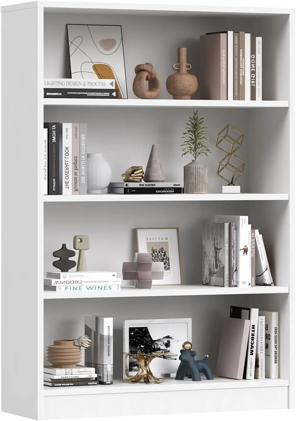 60-Inch 5-Shelf Wood Bookcase Organizer